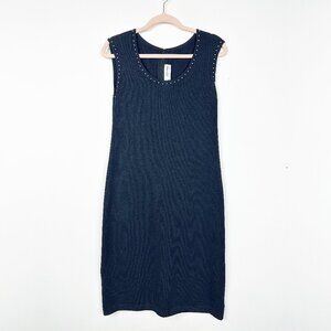 St. John Collection Black Santana Knit Dress Sleeveless S #A0566